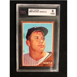 1962 TOPPS #200 MICKEY MANTLE (8 NMM)