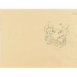 Mickey and Minnie Mouse production drawing from Two-Gun Mickey