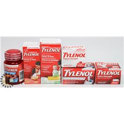 LOT OF ASSORTED SEALED TYLENOL.