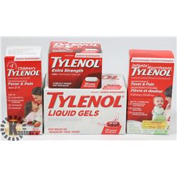 LOT OF ASSORTED SEALED TYLENOL.