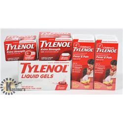 LOT OF ASSORTED SEALED TYLENOL.