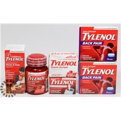 LOT OF ASSORTED SEALED TYLENOL.