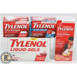 LOT OF ASSORTED SEALED TYLENOL.