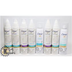 LOT OF DOVE DRY SHAMPOO AND CONDITIONER.