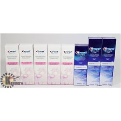 LOT OF CREST WHITE THERAPY TOOTHPASTE.