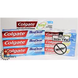 LOT OF COLGATE TOOTHPASTE.