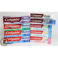 LOT OF ASSORTED TOOTHPASTE.
