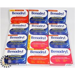 LOT OF BENADRYL ALLERGY CAPLETS W/ NIGHTTIME