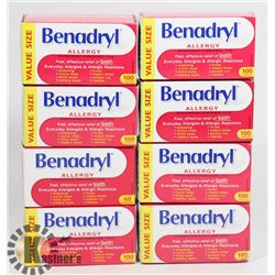 LOT OF BENADRYL ALLERGY RELIEF TABLETS.