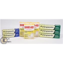 LOT OF POLYSPORIN AND BANDAIDS.