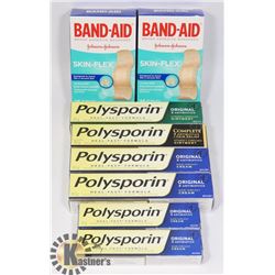 LOT OF POLYSPORIN AND BAND-AIDS.