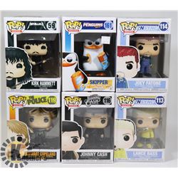 LOT OF 6 ASSORTED FUNKO POP VINYL FIGURES.