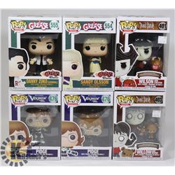 LOT OF 6 ASSORTED FUNKO POP VINYL FIGURES.