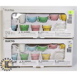 NEW 2 SETS IKEA DUKTIG 15 PC CERAMIC