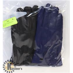 2PK LADIES LEATHER GLOVES MEDIUM.