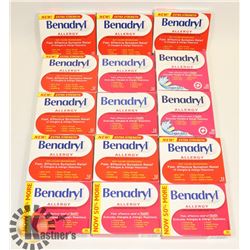 LOT OF BENADRYL ALLERGY RELIEF CAPLETS.