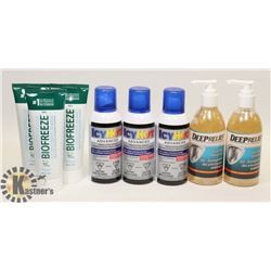 LOT OF VARIED CREAM / COLD GEL PAIN RELIEF PRODUCT