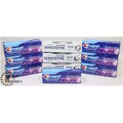 LOT OF CREST & SENSODYNE TOOTHPASTE