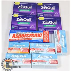 LOT OF ASPIRIN AND NYQUIL.