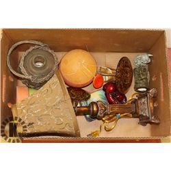 BOX W/HOUSEHOLD & COLLECTIBLES INCL. ART