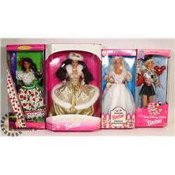 LOT OF 4 NEW ASSORTED BARBIES.