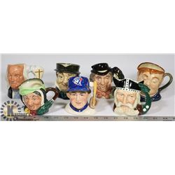 LOT OF ROYAL DOULTON TOBY MUGS INCL BENJAMIN