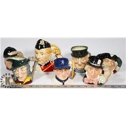 LOT OF ROYAL DOULTON TOBY MUGS INCL MAD HATTER,