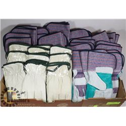 LARGE FLAT OF LINED AND UNLINED WORK GLOVES