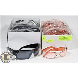 CASE OF BLACK SUNGLASSES AND CASE OF PINK