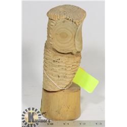 HAND CARVED OWL ARTIST SIGNED.