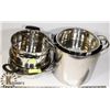 Image 1 : LOT OF STAINLESS STEEL POTS, BOWL & STRAINER