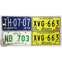 LOT OF 2 VINTAGE ALBERTA LICENSE PLATES