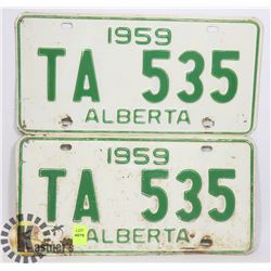 LOT OF 2 VINTAGE ALBERTA LICENSE PLATES