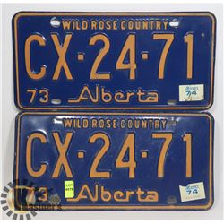 LOT OF 2 VINTAGE ALBERTA LICENSE PLATES