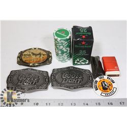 VINTAGE COORS LIGHT BEER BELT BUCKLE/BEER OPENER