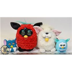4 COLLECTOR FURBYS - 2 WORKING, ONE HAS ORIGINAL