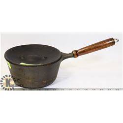 CAST IRON POT WITH LID.