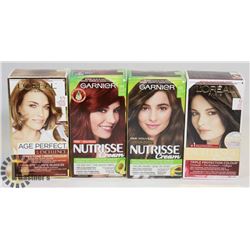 LOT OF LOREAL/GARNIER HAIR DYE PRODUCT.
