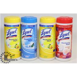 LOT OF 4 NEW LYSOL DISINFECTING WIPES.
