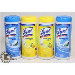 LOT OF 4 NEW LYSOL DISINFECTING WIPES.