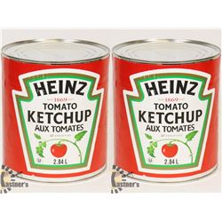 2 TINS OF HEINZ TOMATO KETCHUP AUX TOMATES, 2.84 L