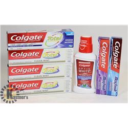 LOT OF NEW MOUTHWASH + TOOTHPASTE