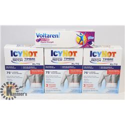 LOT OF NEW ICY HOT PATCHES + VOLTAREN