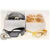 Image 1 : TWO BOXES OF BLACK / ORANGE DESIGNER SUNGLASSES.