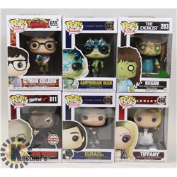 LOT OF 6 ASSORTED FUNKO POP VINYL FIGURES.