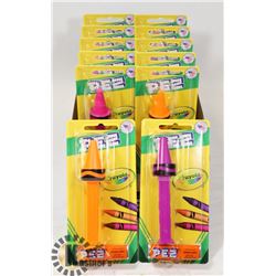 CASE OF 12 CRAYOLA PEZ DISPENSERS