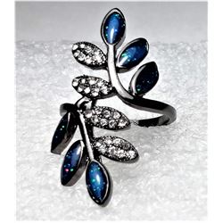 21)  BLUE FIRE OPAL AND CLEAR