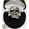 Image 1 : SILVER TONED SKULL RING WITH RHINESTONE SZ 13