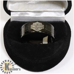 HARLEY DAVIDSON LOGO RING BLACK SZ 10