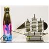 Image 1 : RAINBOW CHROMED SPORTS BOTTLE + METAL SHIP